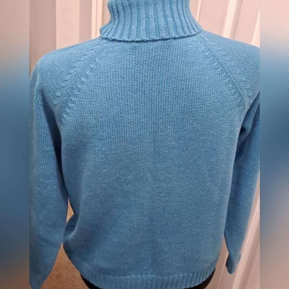 Turquoise Cable Knit Sweater Size MP 10-12 - Picture 5 of 5